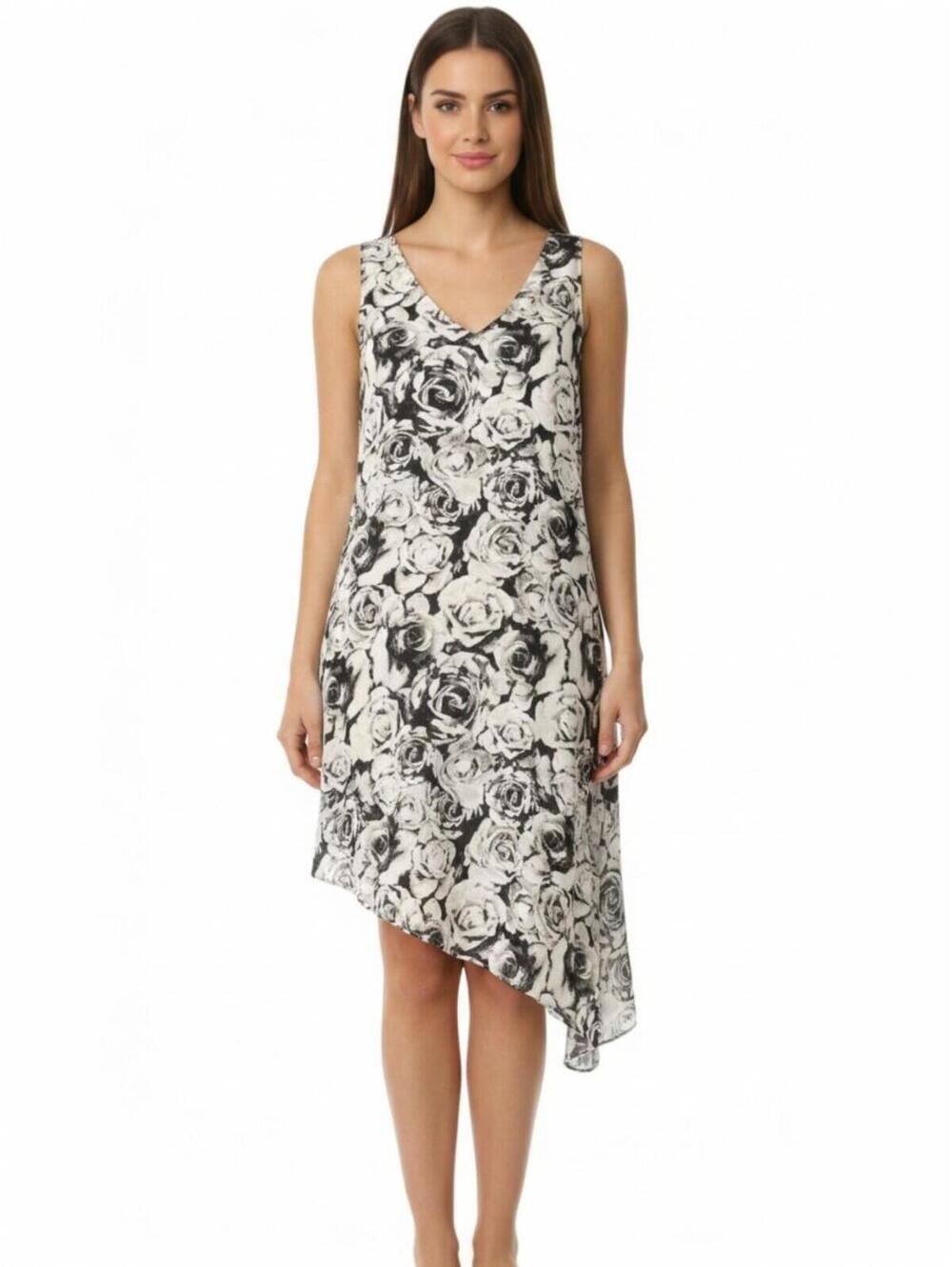 Haute Hippie Dress Women's Small Black White Silk Sleeveless V-Neck Cocktail NWT